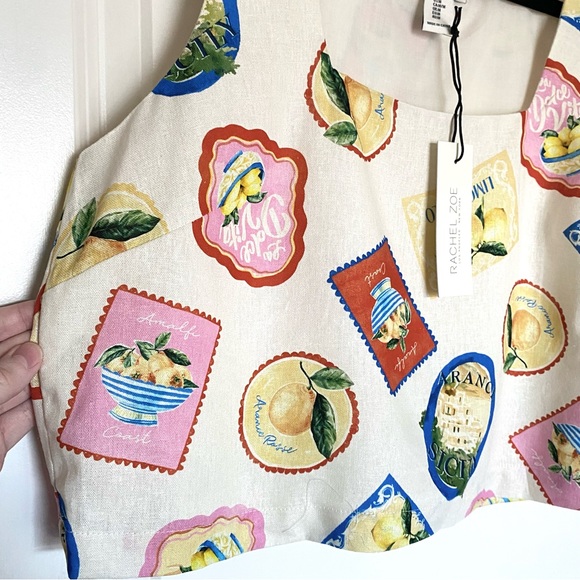 NWT Rachel Zoe Women's Linen Blend Italian Coast Sleeveless Crop Top Size Medium - Picture 7 of 13